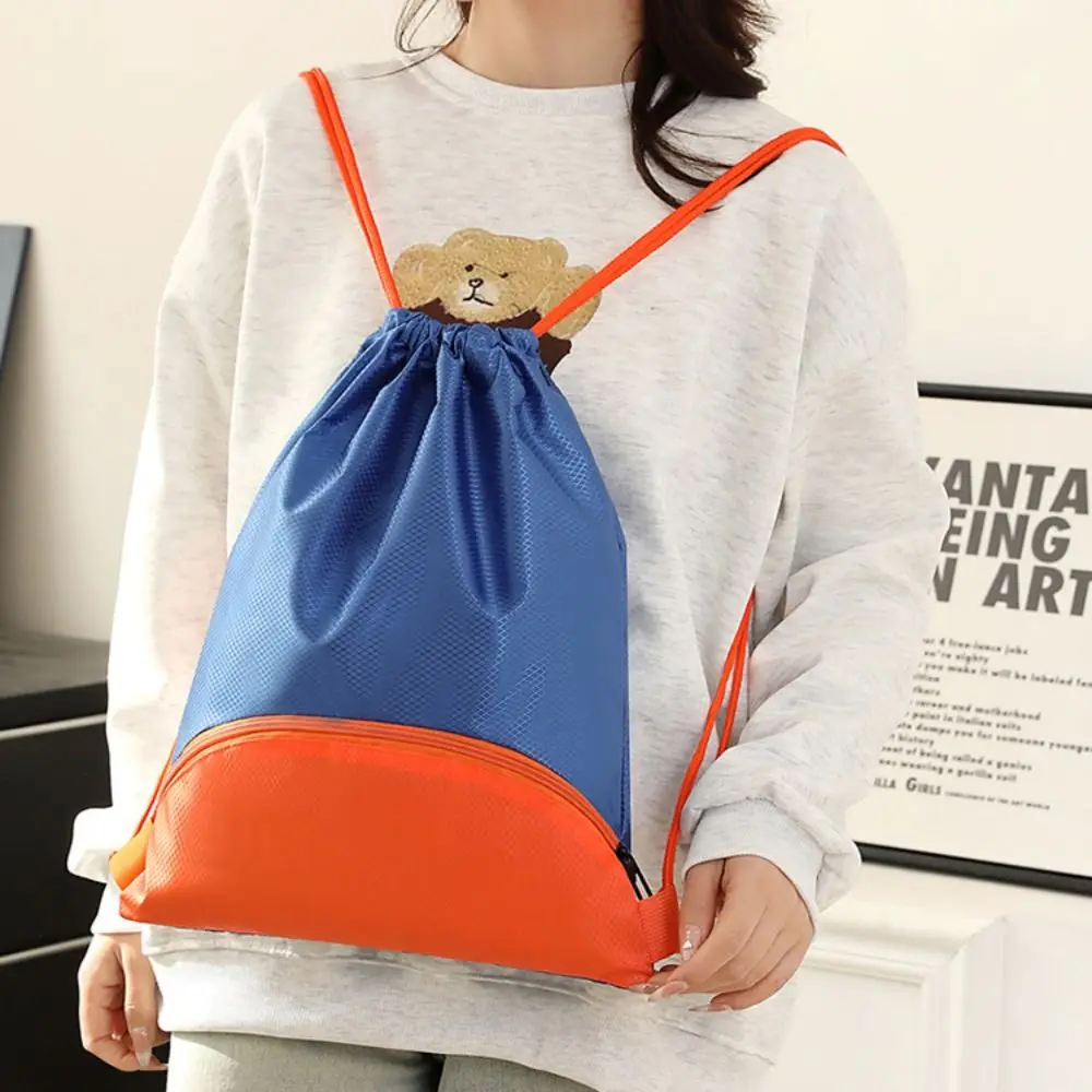 Practical Large capacity Sports Drawstring Pocket Lightweight Folding Sport Gym Bag Waterproof Oxford Fitness Backpack Outdoor