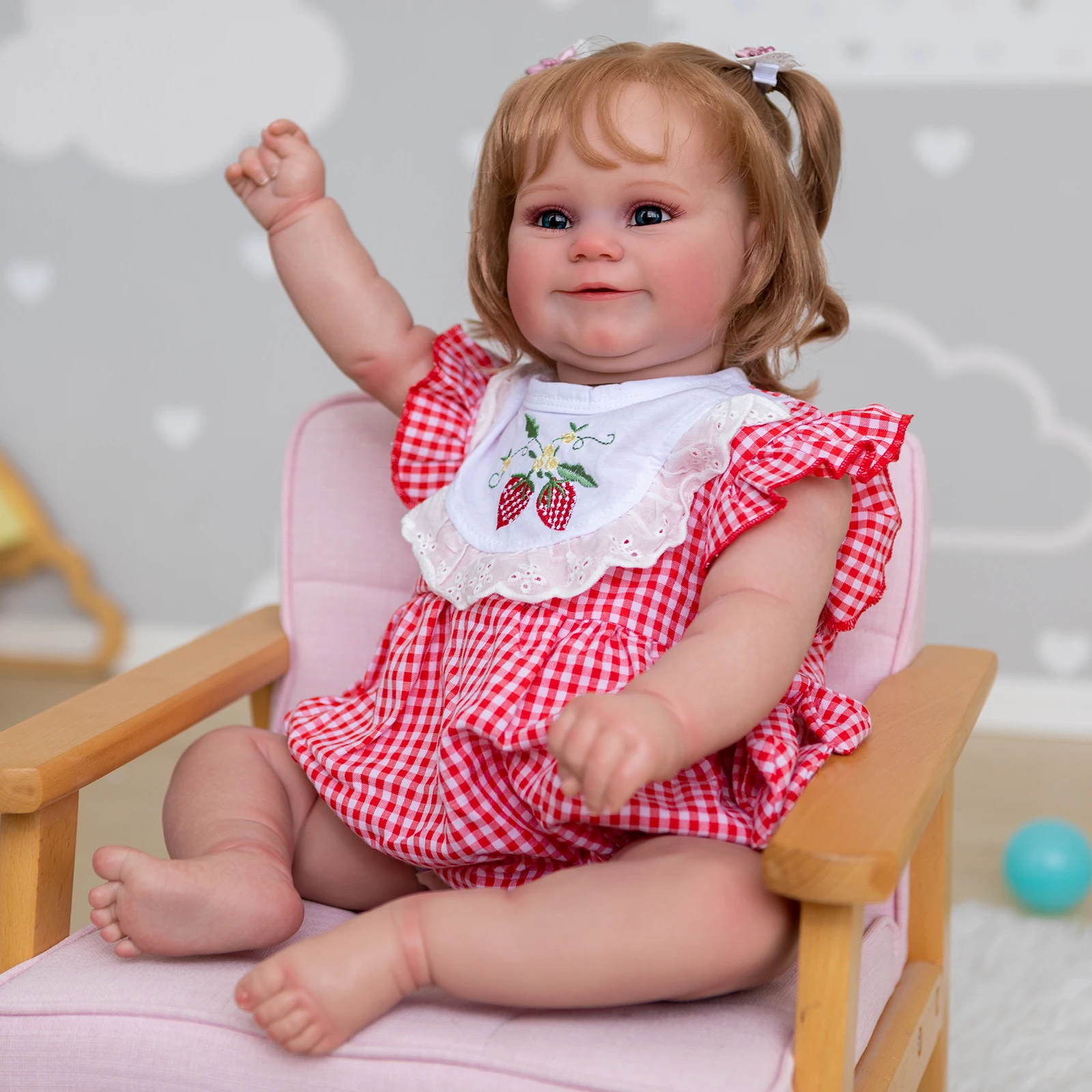 

24inch Already Finished Painted Doll Reborn Toddler Baby Girl Maddie 3D Skin Visible Veins Collectible Art Doll