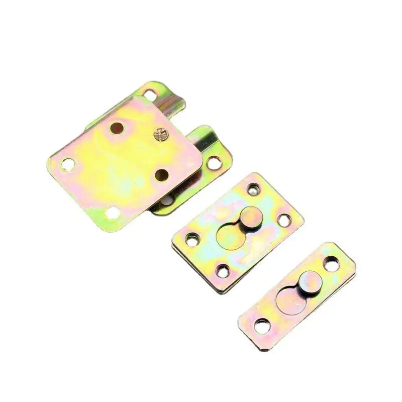 1Set Iron Hook Up Wood Bed Fittings Connectors Bed Brackets Frame Connecting Furniture Hinge Fitting Connector Lock