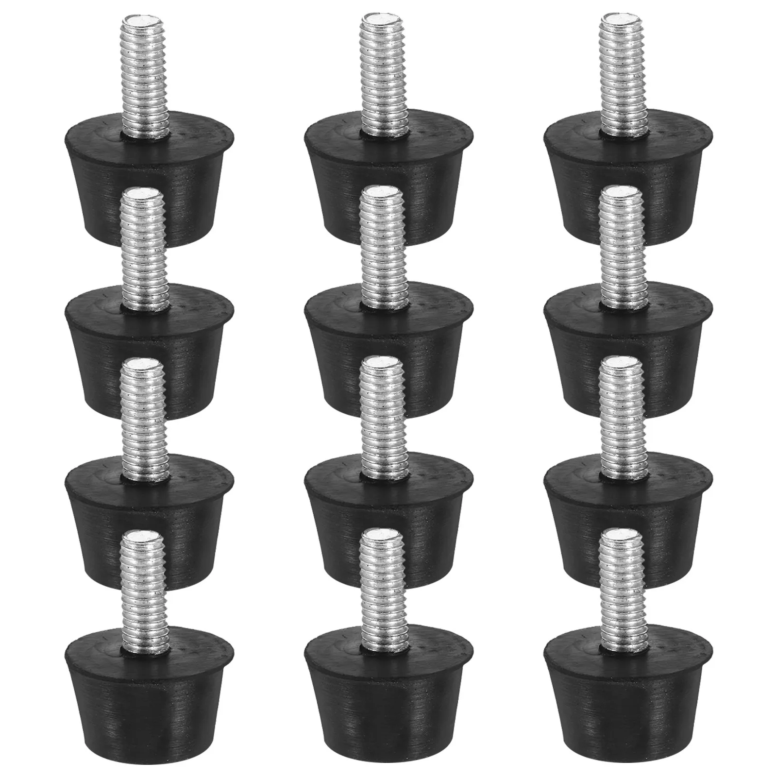 12pcs M6 Leveling Feet Adjustable Rubber Furniture Leveling Feet Screw In Furniture Leg Levelers For Tables Cabinets Protector