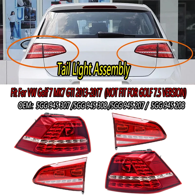

Rear Bumper Brake Light Signal Warning Tail Light Assembly For VW Golf 7 MK7 GTI 2013-2017