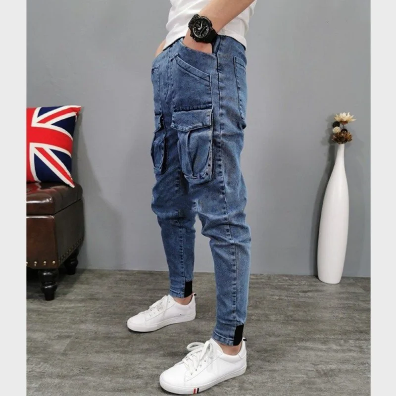 Nuovi pantaloni Cargo da uomo High Street Hip-hop personalità tuta alla moda pantaloni Casual Jeans uomo pantaloni larghi pantaloni aderenti y2k