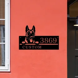 Custom Dog address sign,welcome dog address,House Number with dog, ,Pet lover gift,Personalized Australian Shepherd dog