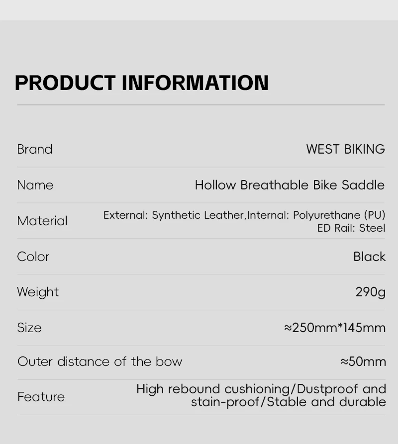 WEST BIKING 140mm Fahrradsattel Kurznasiger Rennradsitz Hohlgeformter Atmungsaktiver Hochelastischer Polster Weicher Rennsattel – Detail 3