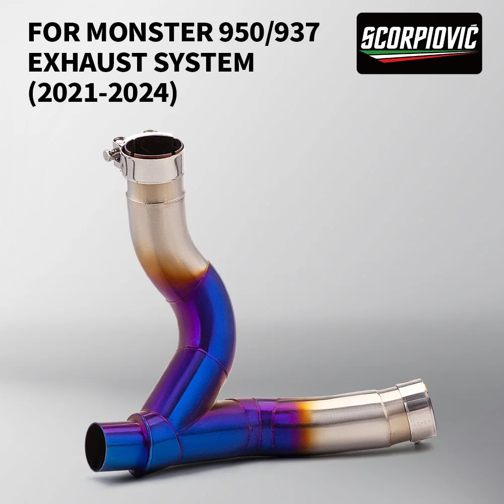 

Motorcycle Exhaust Escape Systems For Monster 950 2021 2022 2023 Middle Link Pipe Stainless Steel Connection Original