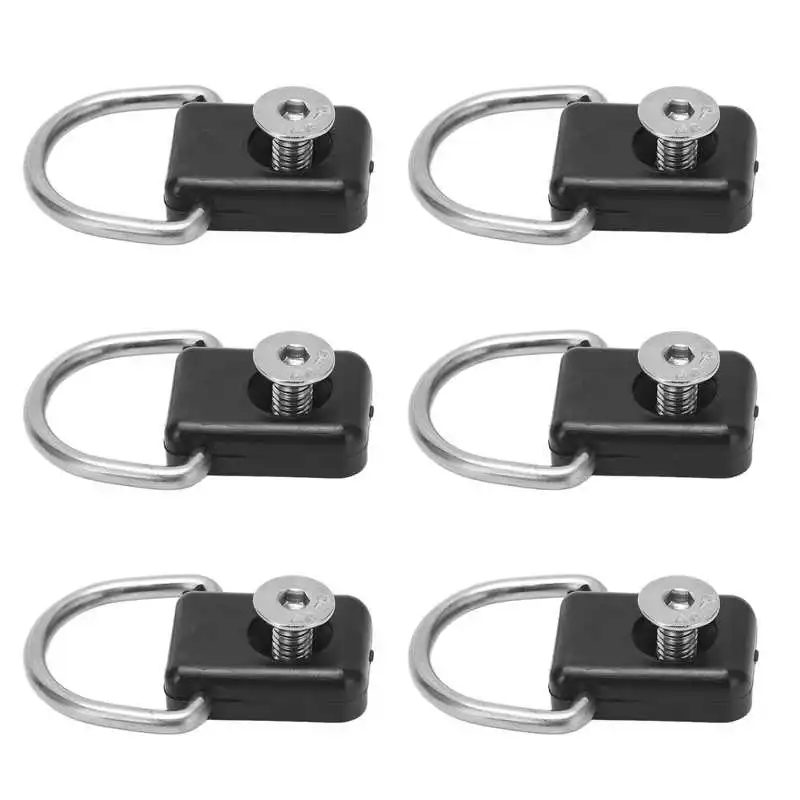 6pcs Kayak D Ring Plastic + Stainless Steel Canoe Kayak D Buckle Outfitting Fishing Rigging Bungee Kit Sailing Buckle Parts