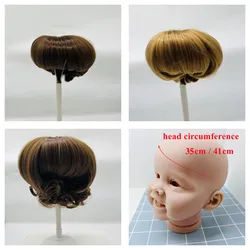 Short Brown Golden Reborn Dolls BJD Doll Hair Wig Fits Doll Head Circumference About 35cm/41cm Doll Hair Accessories