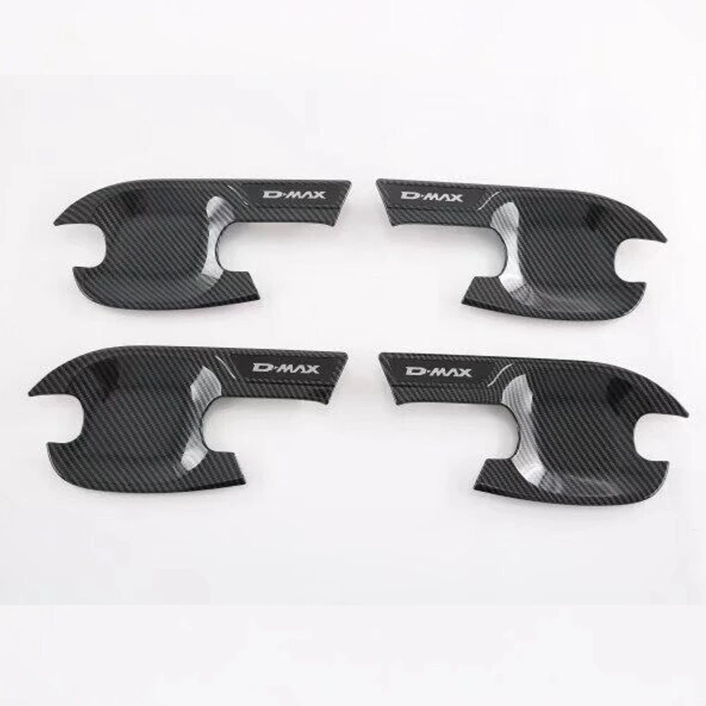 Car Door Handle Trim For ISUZU DMAX D-MAX D MAX 2021 2022 2023 External Protective Carbon Fiber Stickers Accessories