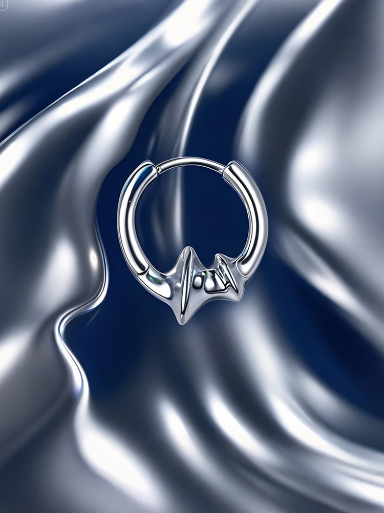 YUKI Unisex 925 Sterling Silver Earrings Unique Design Liquid Style Luxury Fashion Jewelry Ear Cuff for Trendsetters