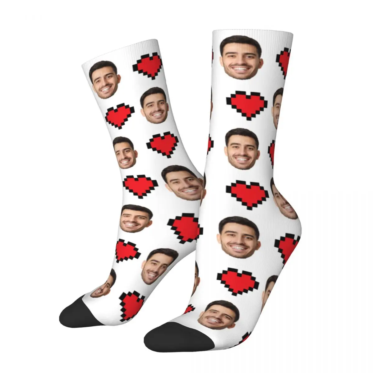 Calcetines largos personalizados para hombre y mujer, medias coloridas con impresión de tu foto y cara de Mascota, regalos novedosos y divertidos