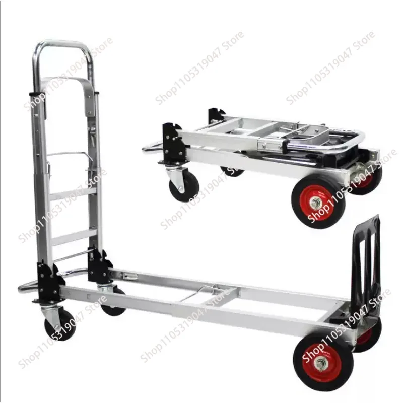 Easy Moving Capacity Aluminum Frame Folding Hand Trolley Portable Hand Truck With Four Wheels
