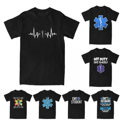 Men Paramedic Star Of Life Heartbeat Emergency EMT Gift T Shirt Cotton Tops Awesome Medical Ambulance AEMT Tees Summer T-Shirts