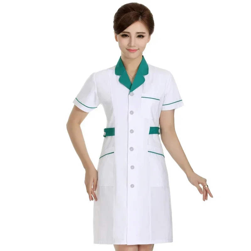 

Pharmacy 2020 new white beauty salon waist slim nurse half sleeve short sleeved clothing