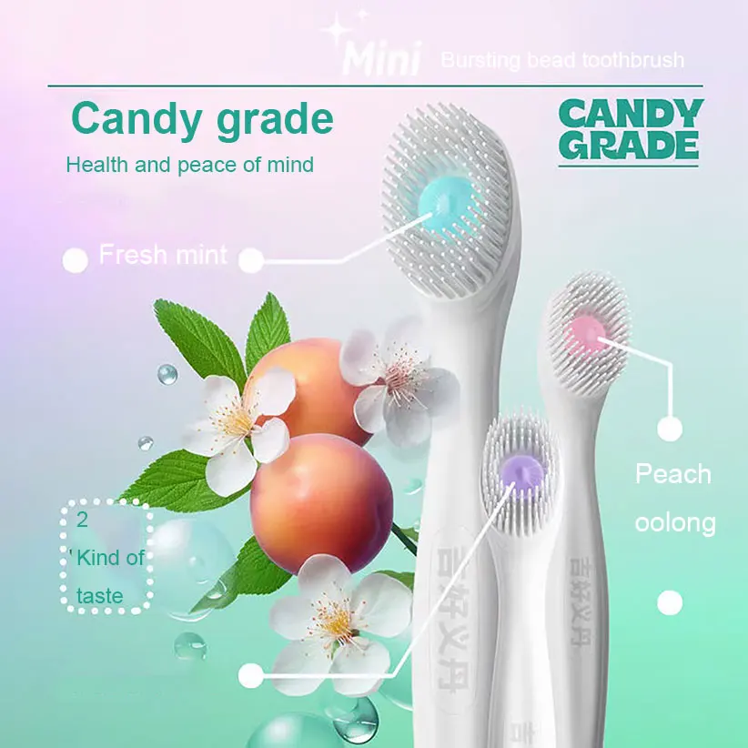 Mini burst bead toothbrush for convenient travel