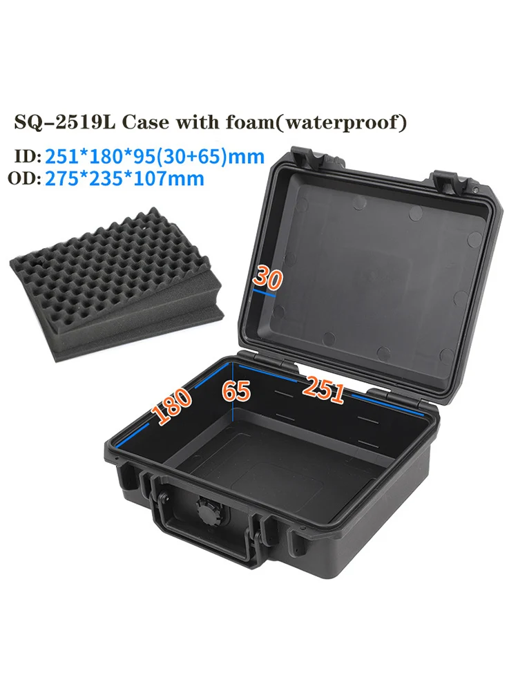 SQ2519 Precision Instrument Equipment Waterproof, Moisture proof, Safety Protection Suitcase Thickened Plastic Toolbox