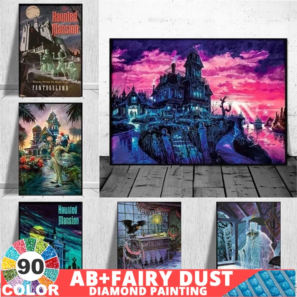 90 Colour AB Fairy Dust DIY Diamond Painting Disney Embroidery World Haunted Mansion Decor Ghosts Mosaic Cross Stitch Kits