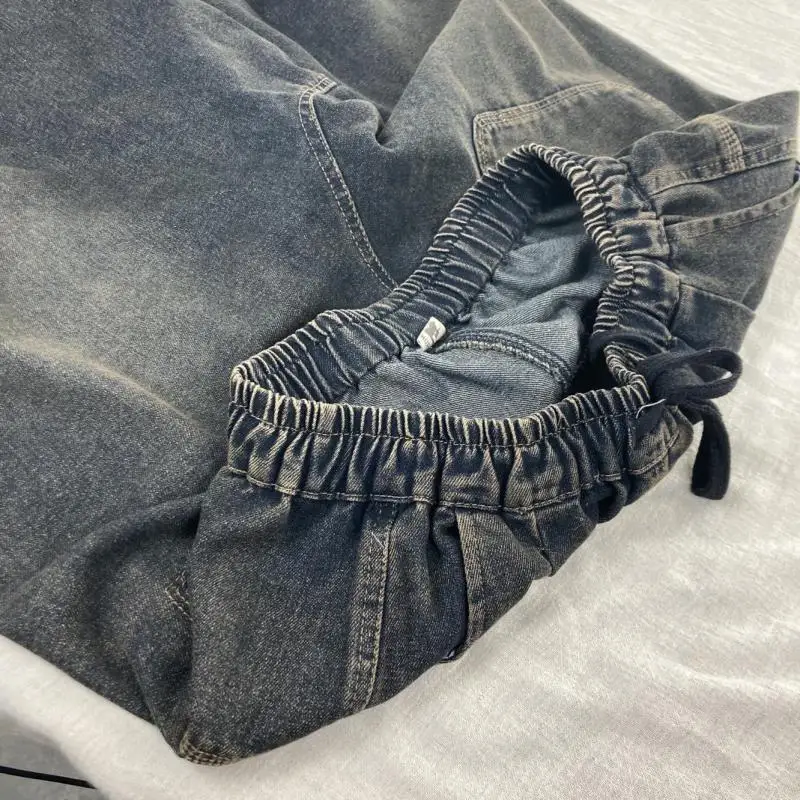 Nieuwe Collectie Lente Herfst Arts Stijl Vrouwen Elastische Taille Casual Katoenen Denim Harembroek Vintage Borduur Losse Jeans T003