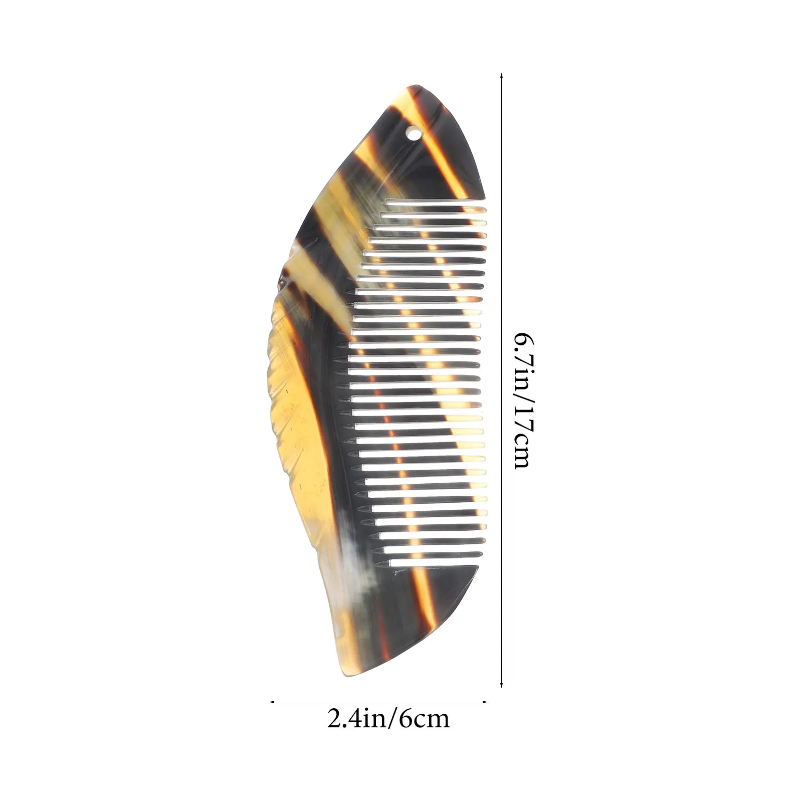 

Ox Horn Hair Comb 17cm Natural Anti Static Pocket Size Wide Tooth Scalp Massage Tool for Women Men Portable Gift
