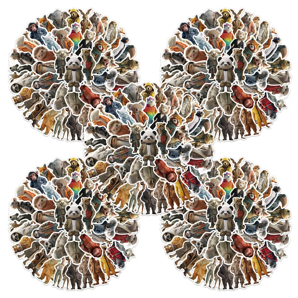 

5 sets Funny Cartoon Animals Aesthetic Stickers For Scrapbook Luggage Guitar Laptop Phone Waterproof Graffiti Vinyl Decals