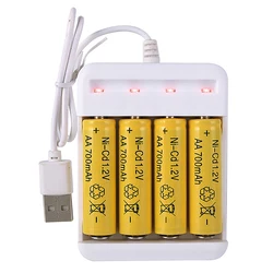 1PC AAA/AA Rechargeable Battery Station High-Speed USB 3/4 Slot Fast Rechargeable Battery Charger Short Circuit Protection