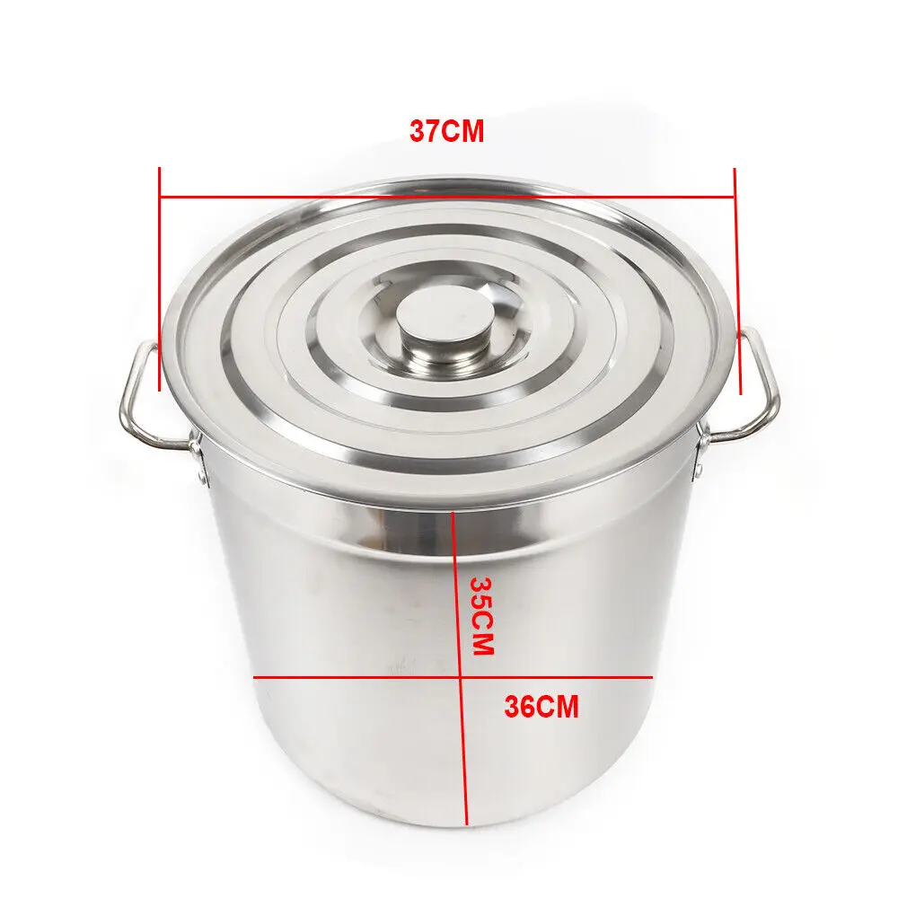 

Stockpot Soup Warm Pot Stainless Steel Stock Pot with Lid 35L Large Capacity Kitchen Supplies