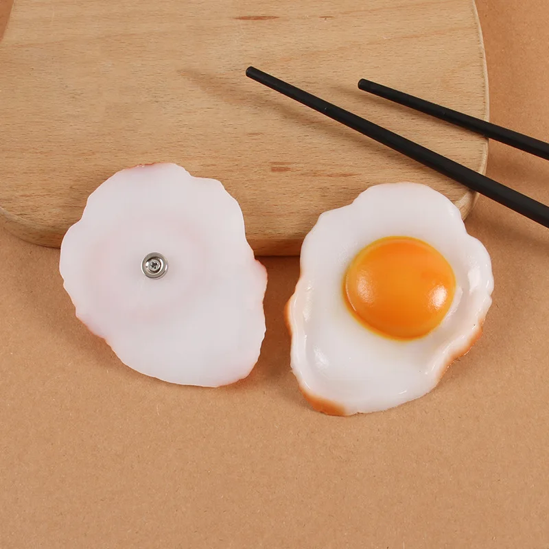 Fake Eggs Food Poached Egg Omelette Simulation Refrigerator Stickers Toy Breakfast Kitchen Decoration Home Decor Artificial Food