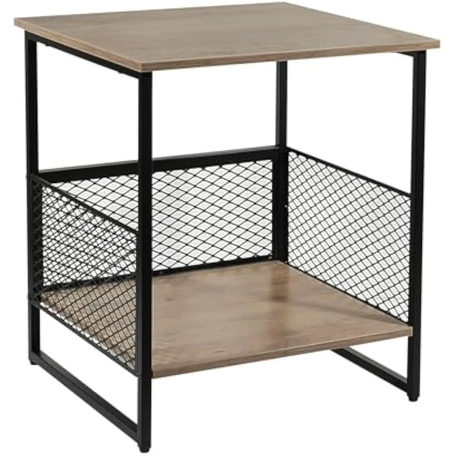 

Square Side Table, 2 Tier End Table, Couch Side Table with Storage, Great For Printer Stand, Mini Fridge Stand, Aquarium Stand,