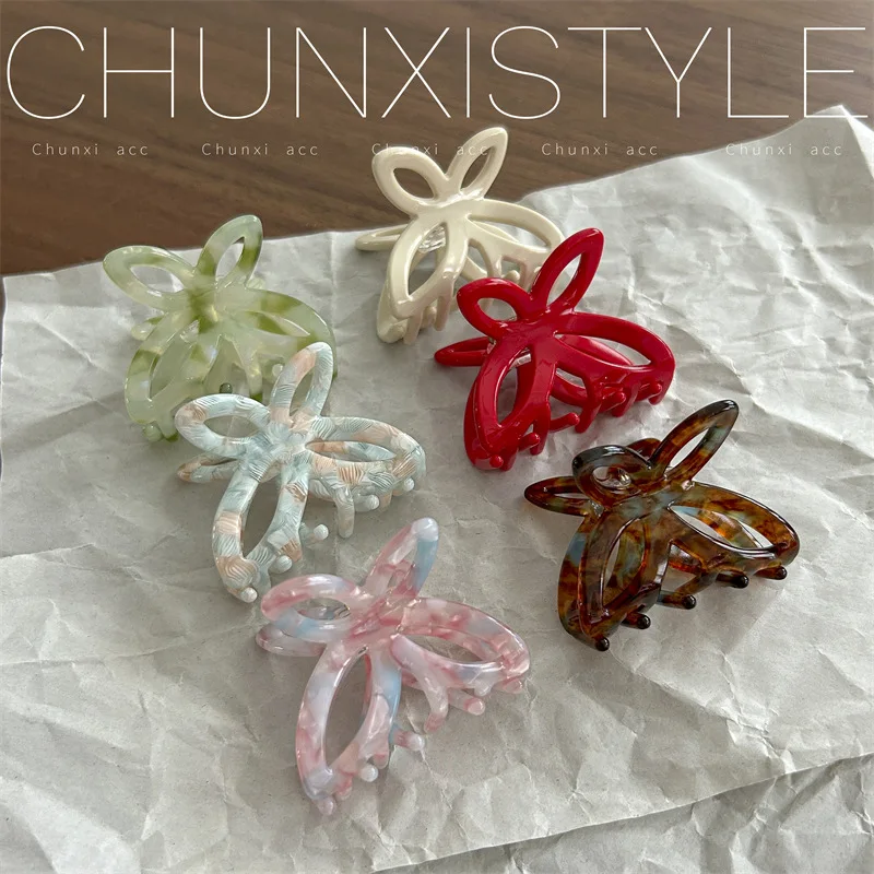 

Заколка для волос в виде бабочки из ацетата в корейском стиле, маленькая заколка для волос, заколка для боковой челки, аксессуары для волос в форме полуапа