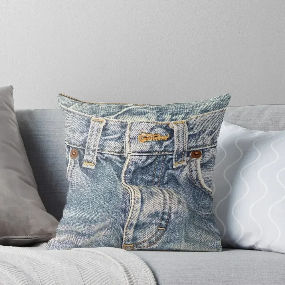 

Blue Jeans Throw Pillow Decorative Sofa Cushion ornamental pillows pillow