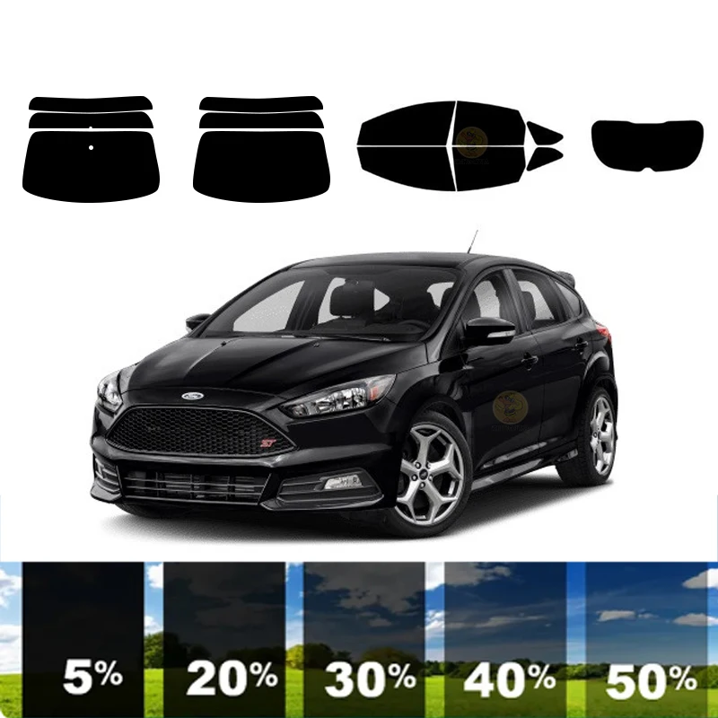 

precut Removable Window Tint Film For Car 100% UVR 5%-35%VLT Heat Insulation Carbon ﻿For FORD FOCUS 4 DR HATCH 2012-2018