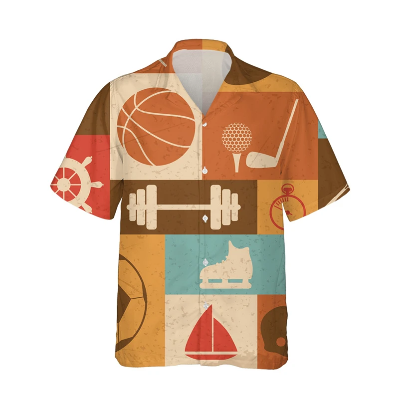 Camisa hawaiana divertida con estampado 3D para hombre y mujer, camisa de manga corta con solapa de botones, ropa Unisex de gran tamaño