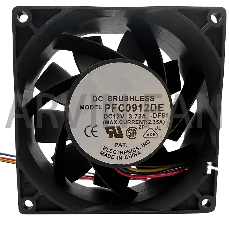 Original IP68 Waterproof Cooling Fan PFC0912DE 9238 12V 3.72A 200CFM 8100RPM Powerful Fan