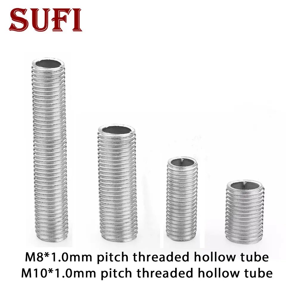 5pcs M8 M10 Lamp Screw Bolts Tooth Tube 8MM 10MM Diameter Zinc Alloy M8 M10 Male Thread Hollow Tubes Lighting Accessories