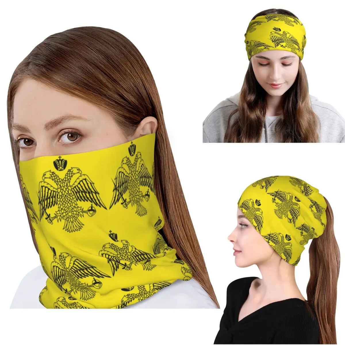 Byzantine Imperial Flag By The Greek Orthodox Churches Cushion Cover Bandana Neck Gaiter Mask Scarf Headband Beanies Hat