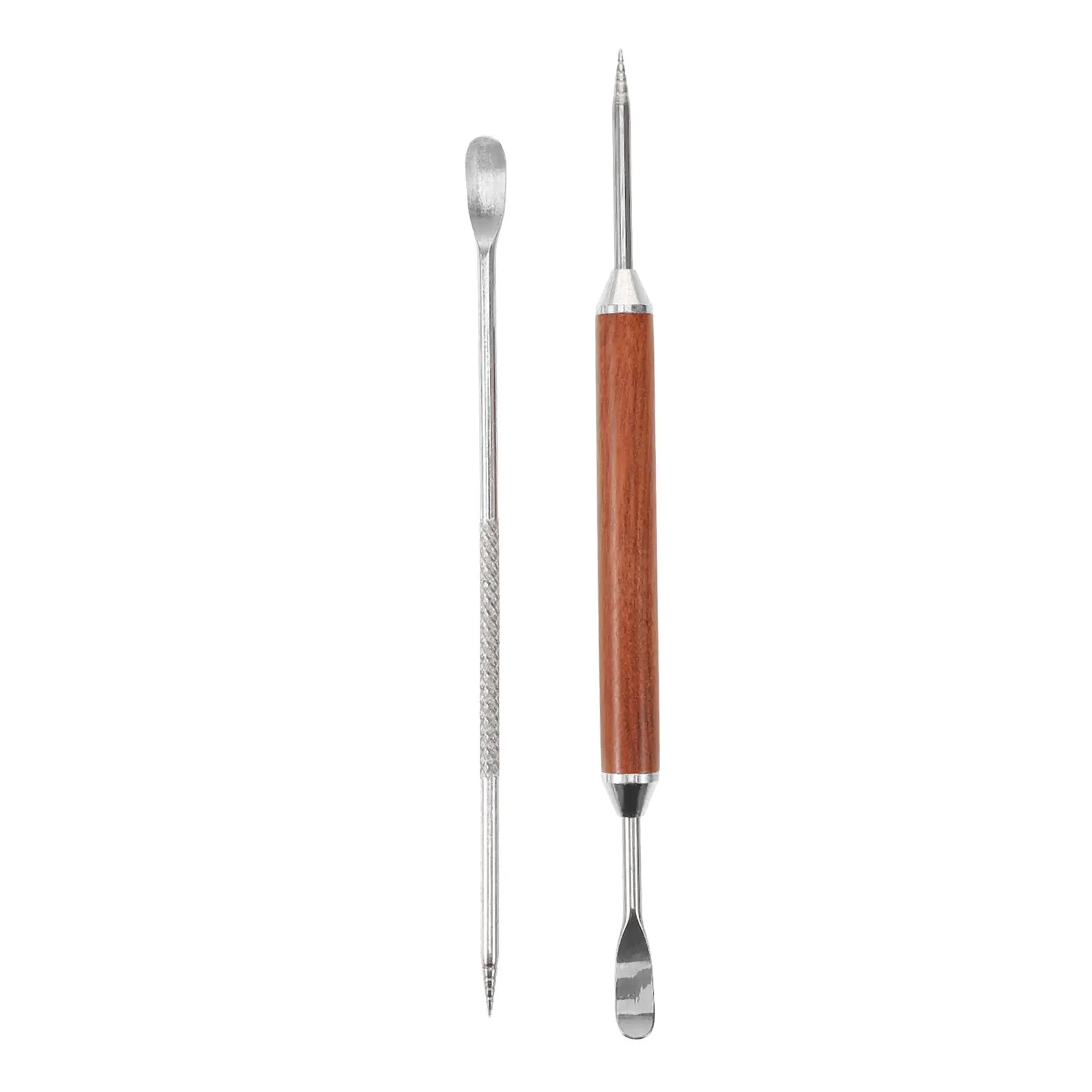 2Pcs Stainless Steel Latte Art Pen with Spiral Tip Wide Needle Spoon Design for DIY Coffee Foam Drawing Latte Art Needle Coffee