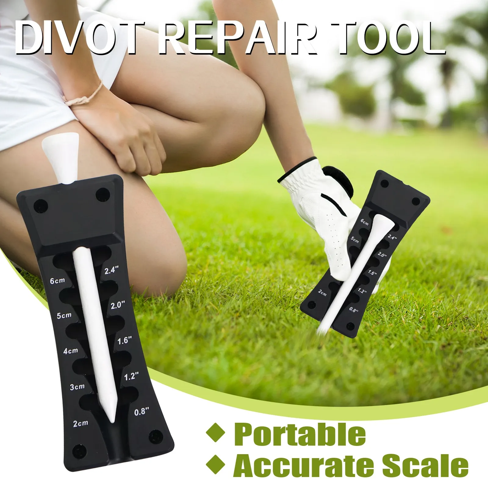 مقعد كرة جولف ثلاثي الوظائف، ارتفاع قابل للتعديل عند الرغبة، ترصيع كروي قوي، أداة عملية لضبط الأظافر