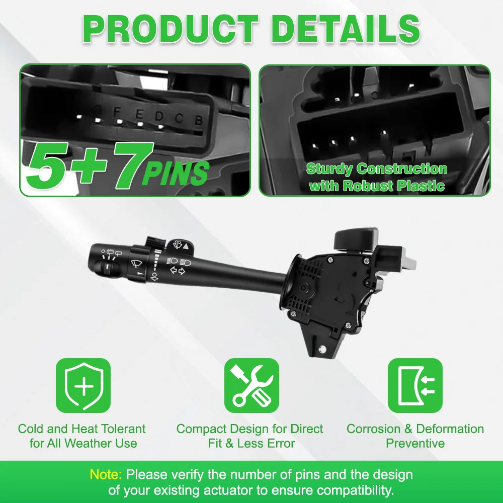 مفتاح إشارة الانعطاف 5 دبوس و7 دبوس ABS ومعدن لسيارة شيفروليه سوبربان 1500 2007-2014 15849314 #4