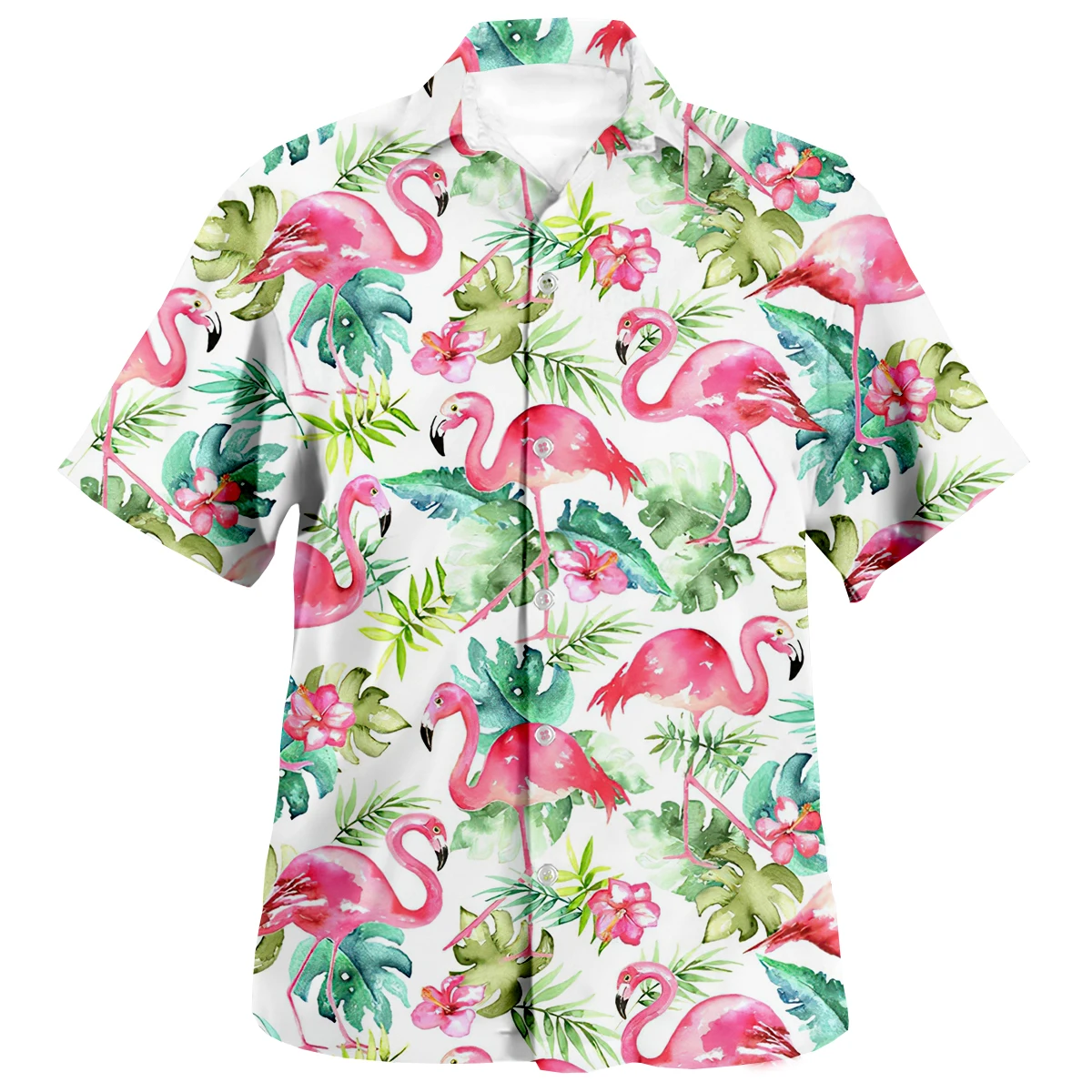 

Pink Flamingo 3DPrint Shirt Men Beach Hawaiian Shirt Summer Short Sleeve Shirt Holiday Party Streetwear Oversized Chemise Homme