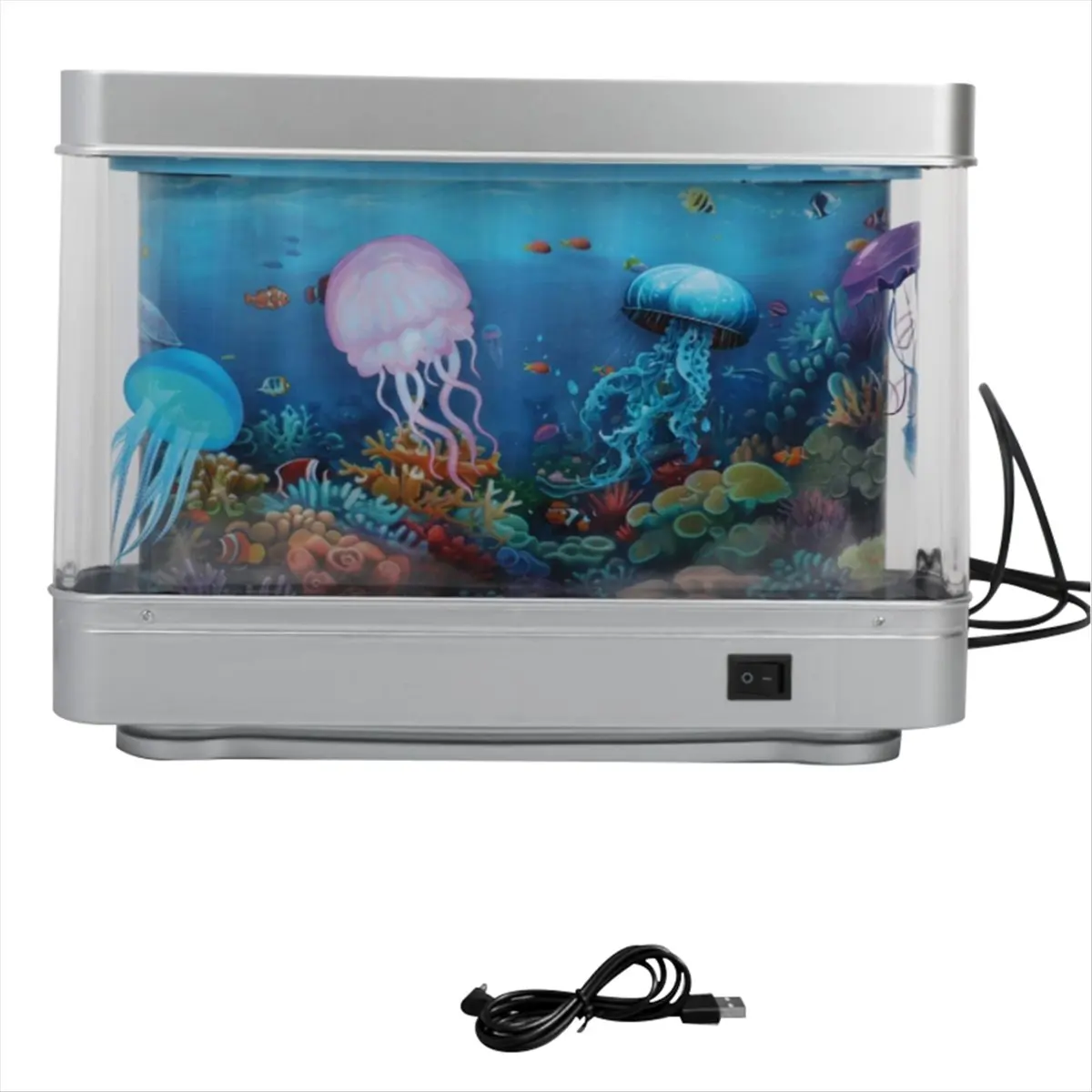 AA19 USB Simulated Fish Tank Lamp Artificial Tropical Fish Tank Light Aquarium Decor Night Light Virtual Ocean LED Table Lamp