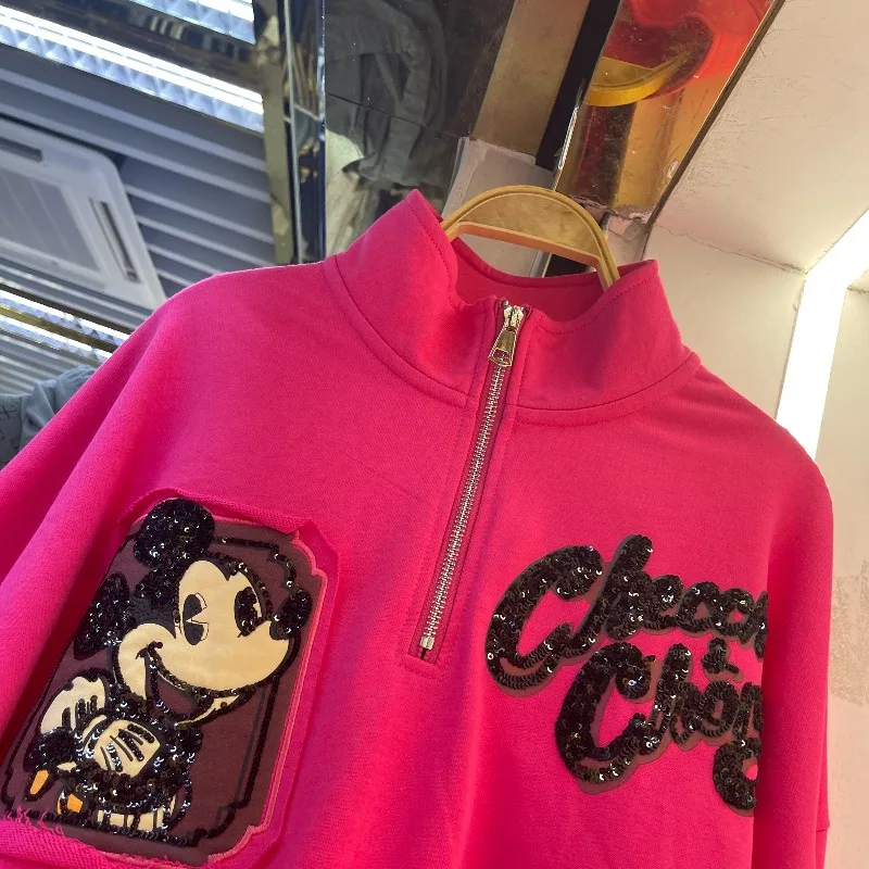 2025 Autumn New Korean Style Loose Slimming Versatile Baseball Jacket Women's Unique Design Long Sleeves Zipper Coat Jaquetas