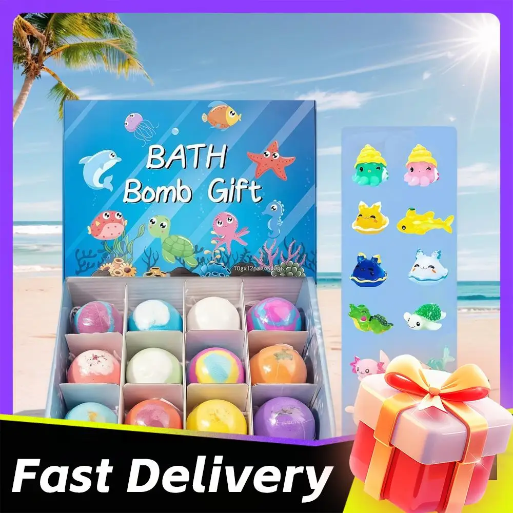 

12pcs Kids Bath Gift Set with Surprise Inside Colorful & Fun Colorful Fizzy Bath Bombs Gift Box for Kids & Toddlers