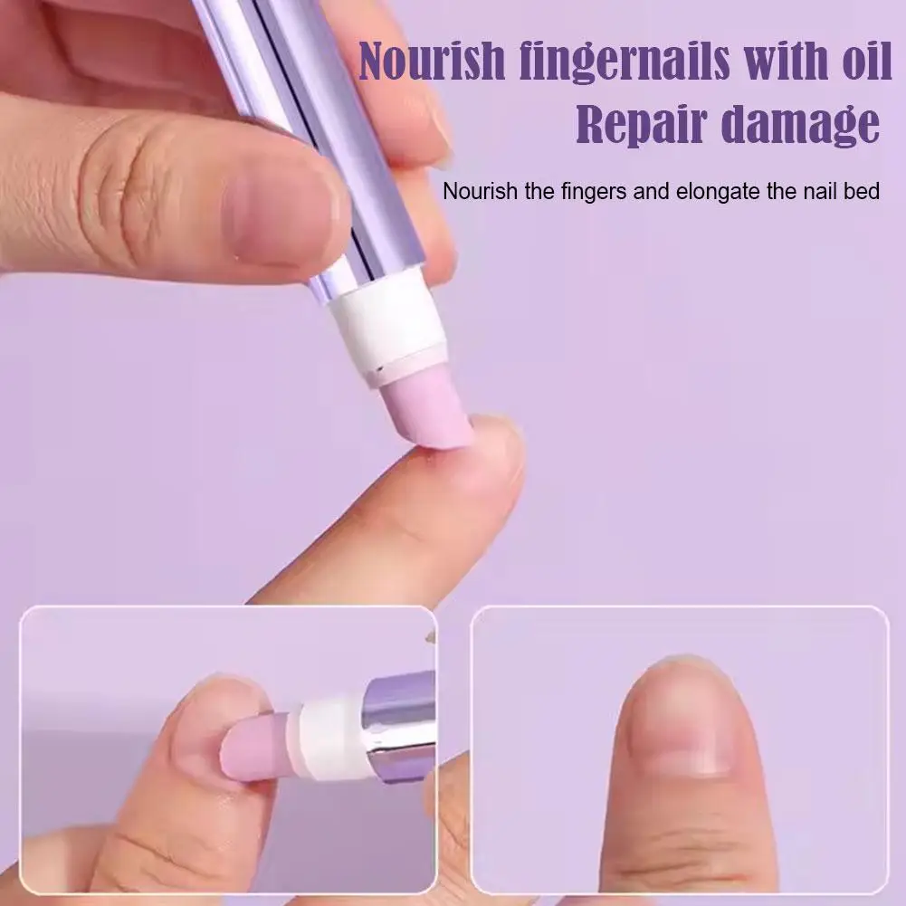 Nail Cuticle Remover Pen, 2-In-1 Cuticle Oil Pen Cuticle Pusher Nail Oil Pen With Ceramic Tip For Hangnails, Dry & Damaged N2K1