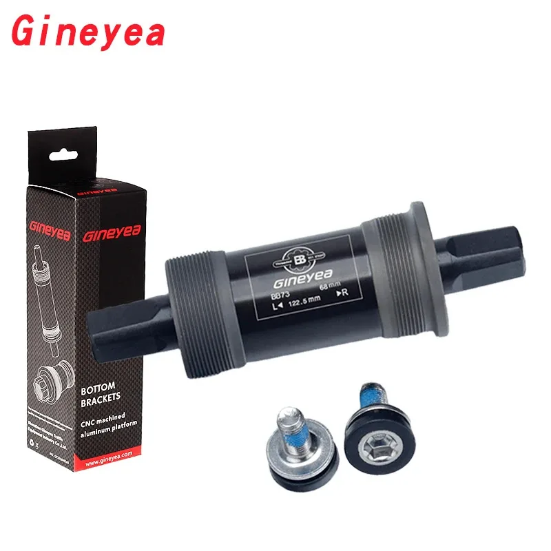 GINEYEA Square Taper Bottom Bracket – BB73/68mm, Fits 103–126mm Axles, MTB Road Bike BB Set for Cranksets view 2