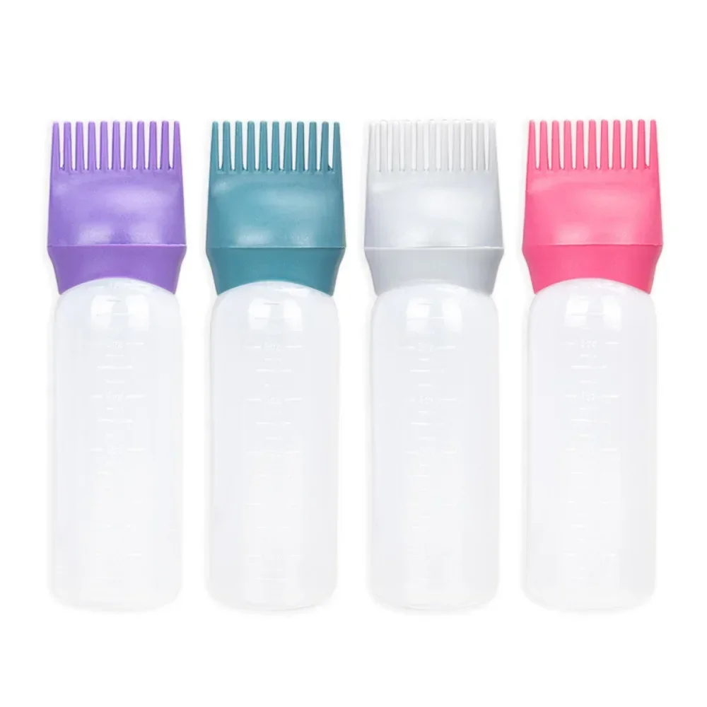 Multicolor Plastic Hair Dye Refillable Bottle Applicator Comb Dispensing Salon Hair Coloring Hairdressing Styling Tool