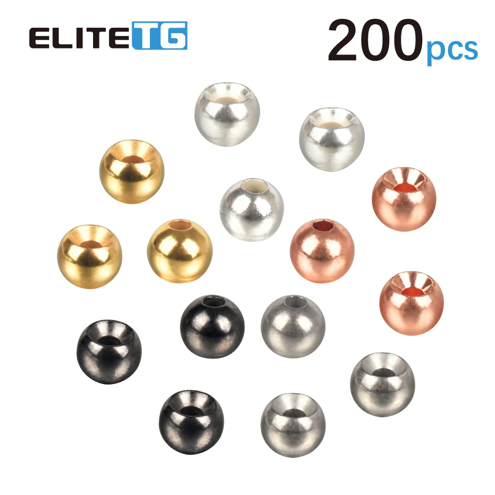 EliteTG 200pcs1.5mm-3.5mm Tungsten Beads Fly Tying Material  Alloy 5Colors Countersunk Beads Nice-Designed DIY Fishing Gear