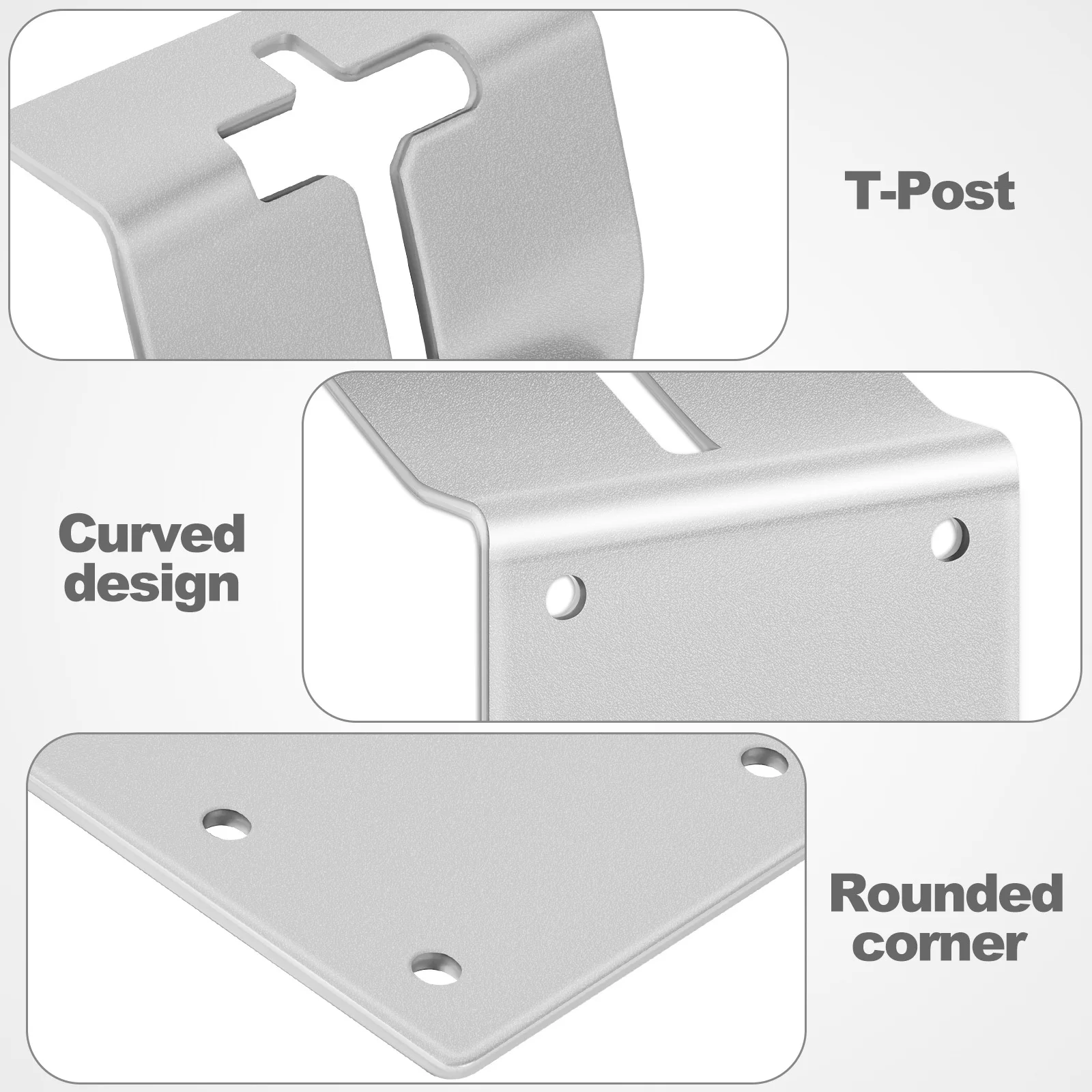 6 قطعة أقواس معدنية لـ Post قوس سياج سطح السفينة صندوق البريد دعم أجهزة التركيب الثقيلة في الهواء الطلق داخلي #3