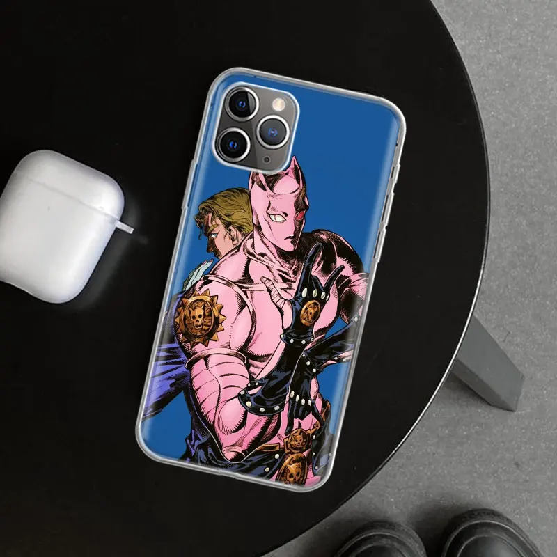 Anime JoJo Killer Queen Phone Case Cover for iPhone 11 12 13 14 15 16 Pro Max Apple X XS XR 7 Plus 8 + Art Customized Fundas 11 