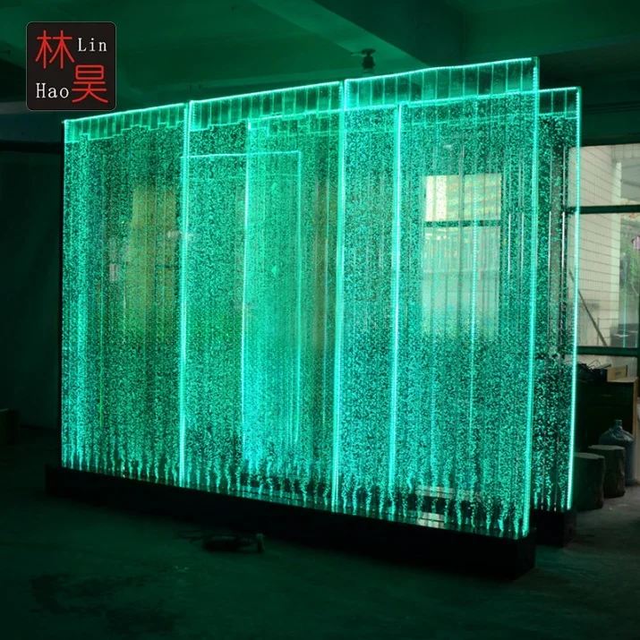 

Customization.Custom Large-Scale LED Light up Acrylic Water Bubble Wall Screen Art Deco Style Plastic Panel Water Curtain Founta
