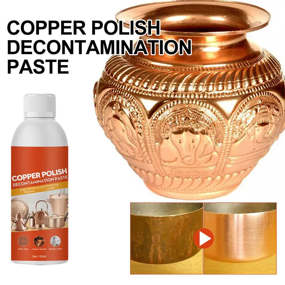 Removedor de deslustre de latón y cobre, inofensivo, no abrasivo, eliminación de óxido y restaurador de brillo, limpiador de esmalte de Metal para pulir, 1/2 Uds.