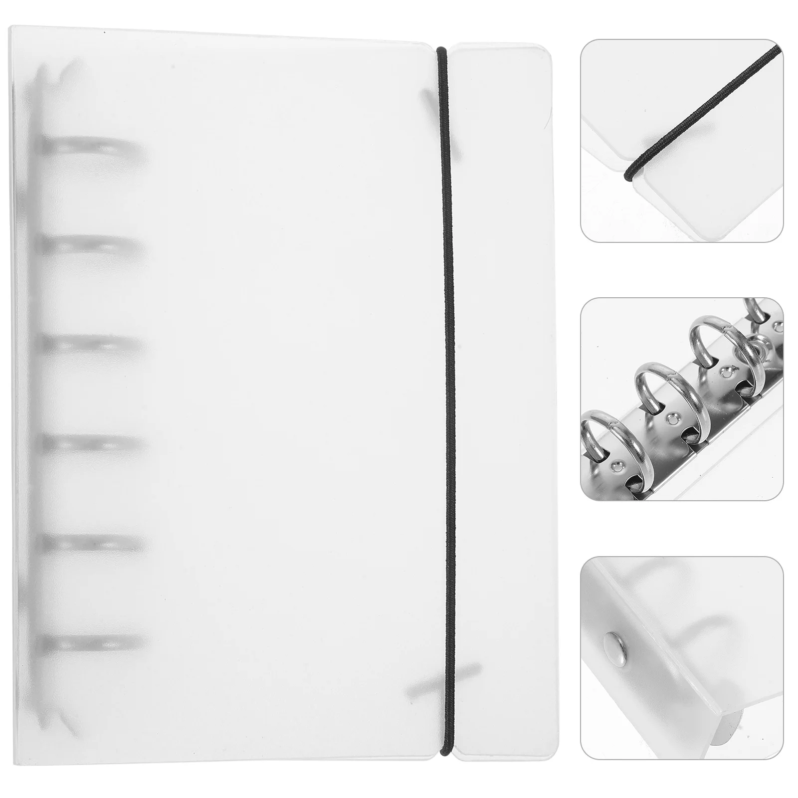 

2pcs Binder Plastic Binder Plastic PP 6 Ring Binders File ganizer Folder Transparent Loose Leaf Notebook Cover Storage